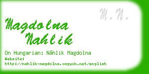 magdolna nahlik business card