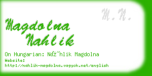 magdolna nahlik business card